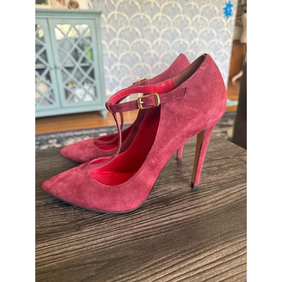 Charles David Lara Bordo Leather Ankle Buckle Dress Pump Sz. 10 - Picture 9 of 9